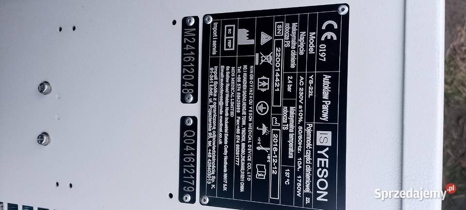 Autoklaw YESON YS22L 22L Łódź