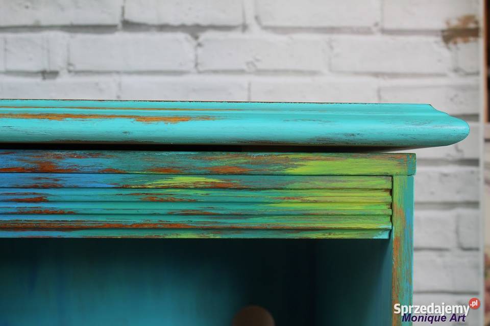 Szafka RTV turkusowa boho oryginalna Jelcz-Laskowice