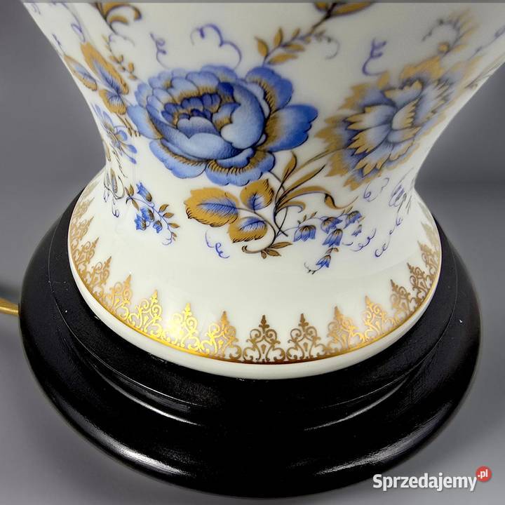 Porcelanowa lampa stołowa typ Ginger jar Limoges Porcelana i szkło Bronisze