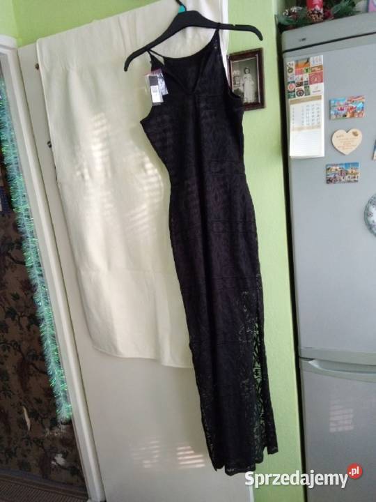 XXS32 RIVER ISLANDCzarnadługa sukienka sprzedam