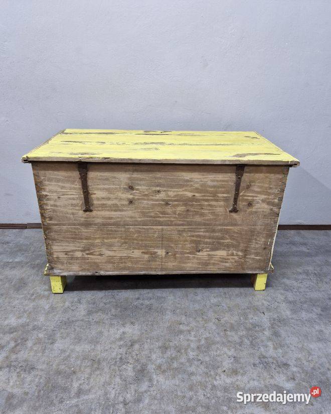 Drewniany Kufer Skrzynia Vintage AntykiMarki