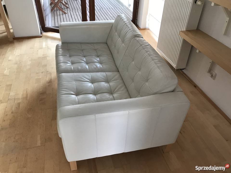 Sofa skórzana IKEA Karlstad beżowa mazowieckie Warszawa