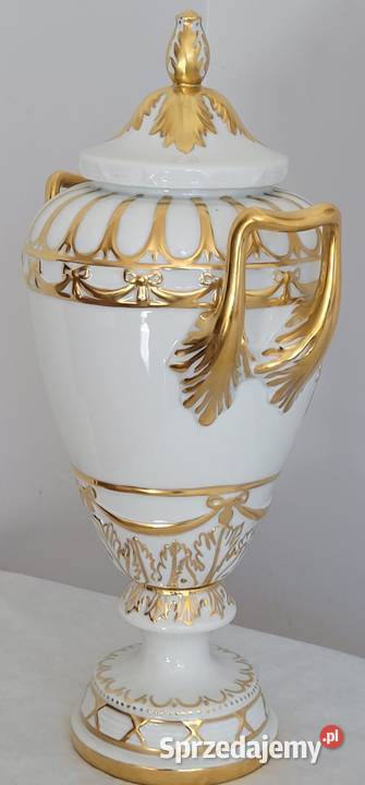 Ekskluzywna porcelanowa amfora duża 41 reliefowy