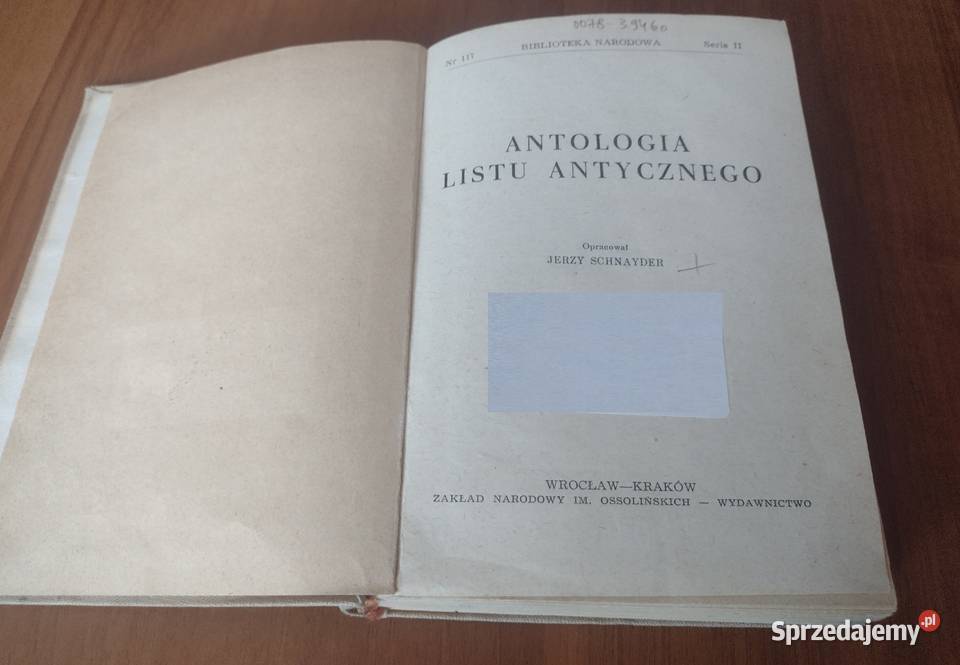 Antologia listu antycznego Jerzy Schnayder pomorskie