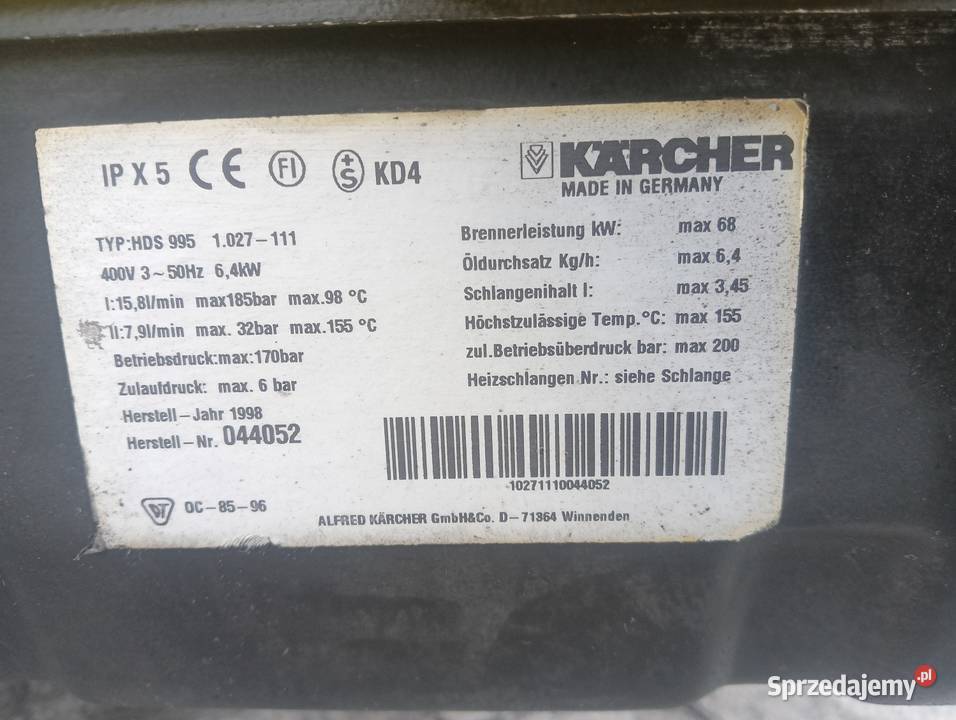 Myjka Karcher HDS 995 Wolnoobrotowy Silnik Radom