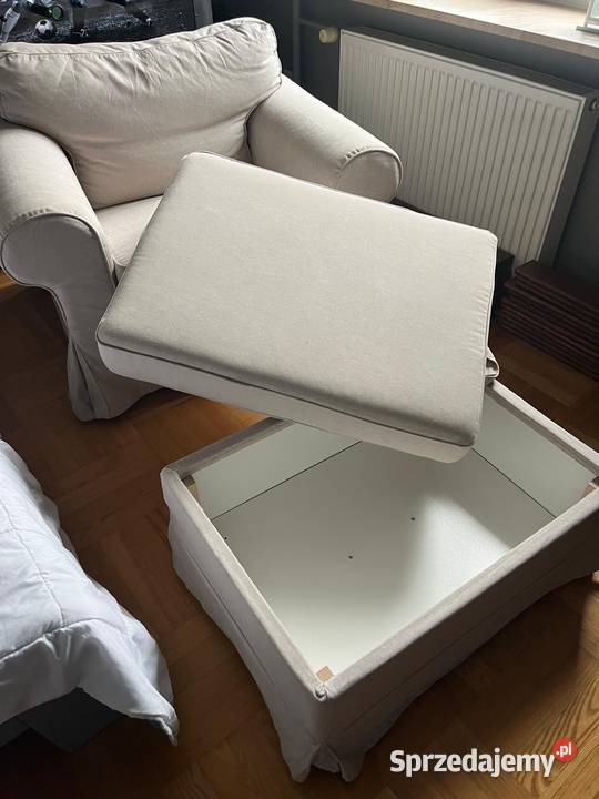 Fotel IKEA EKTORP podnóżek Kilanda jasnobeżowy Granica