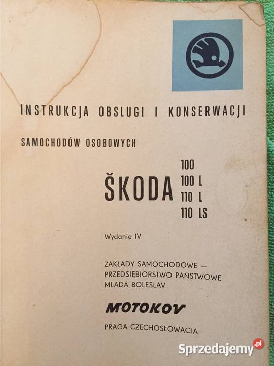 Skoda 100100L 110L110LS instrukcja obsługi i Warszawa