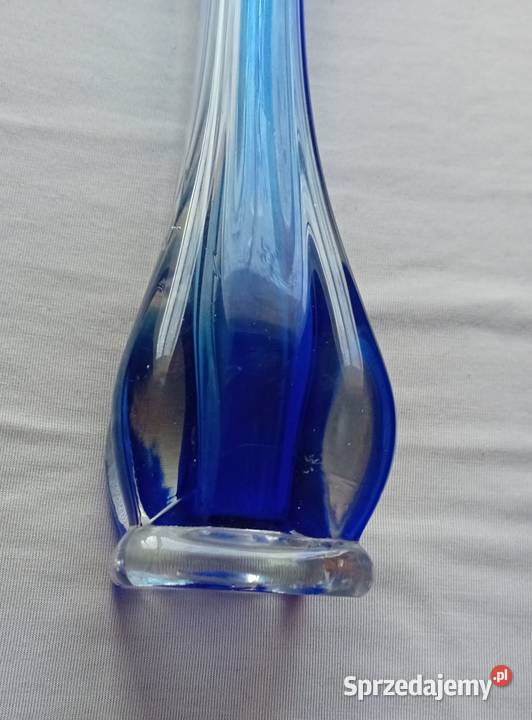 Wazon ze szkła dwubarwnego Viking Glass USA lata Koźminek