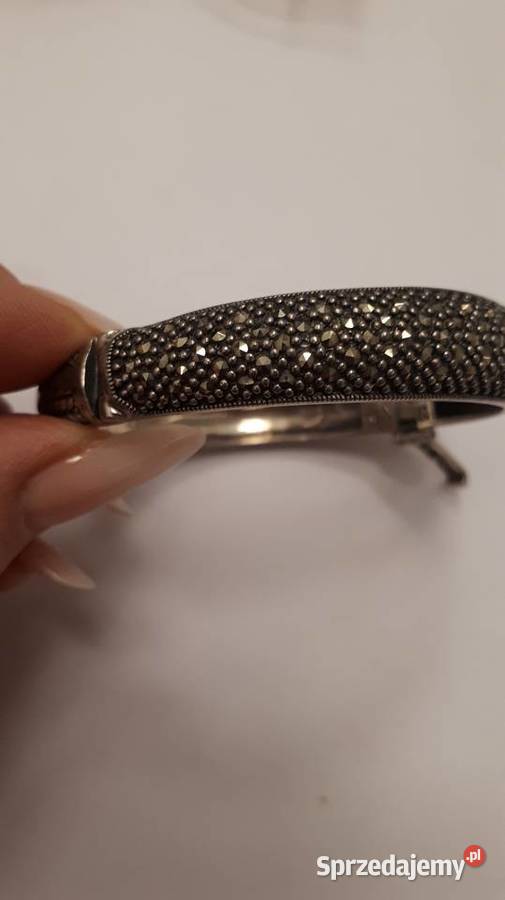 Bransoleta srebrna bangla z markazytami Radom