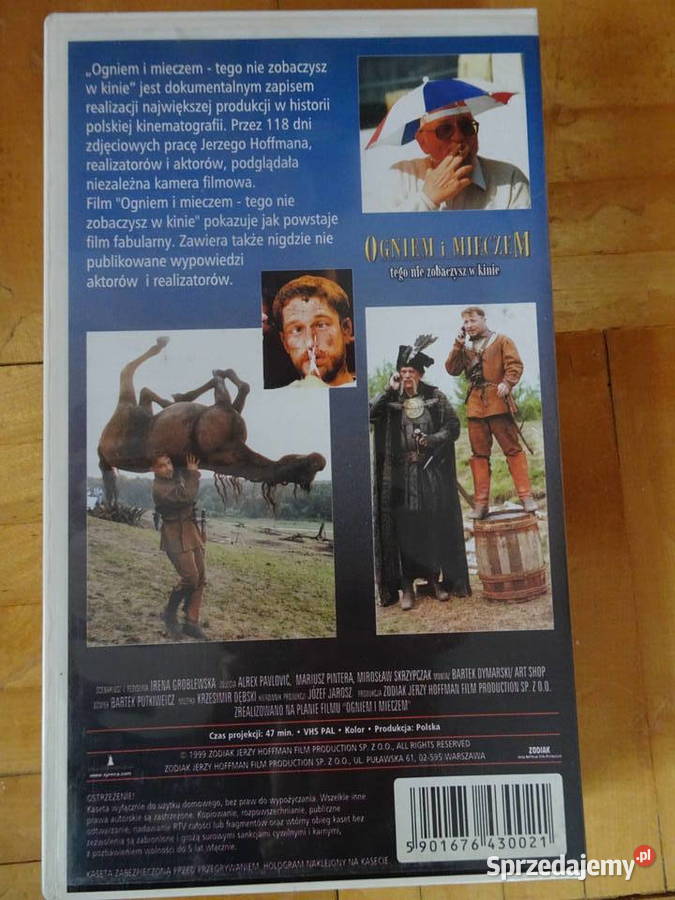 Ogniem i mieczem kulisy produkcji kaseta VHS mazowieckie Warszawa sprzedam