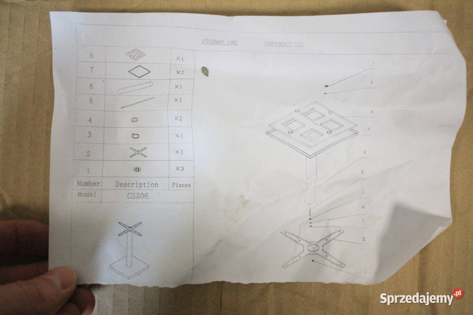 Kwadratowa podstawa stolika STAL NIERDZEWNA śląskie Pszczyna