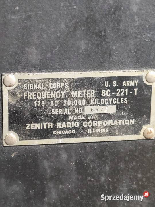 Miernika Częstotliwości BC221T US Army Antyki łódzkie Poddębice