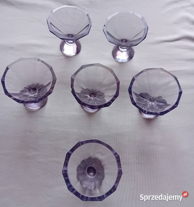 Komplet 6 kieliszków neodymowych art deco Porcelana i szkło Koźminek