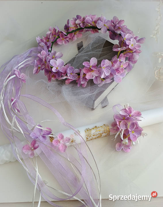 Wianek komunijny fioletowy lila Pozostałe Dla Dziecka Poznań