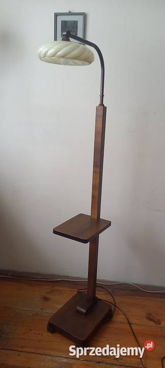 Drewniana lampa w stylu Art Deco z półką ruchome Skierniewice