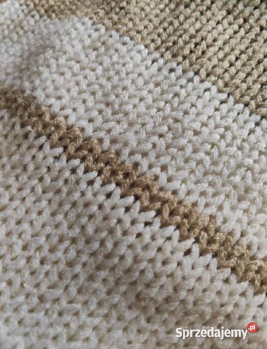 Sweter golf ciepły OKAY XL brązowy/beżowy