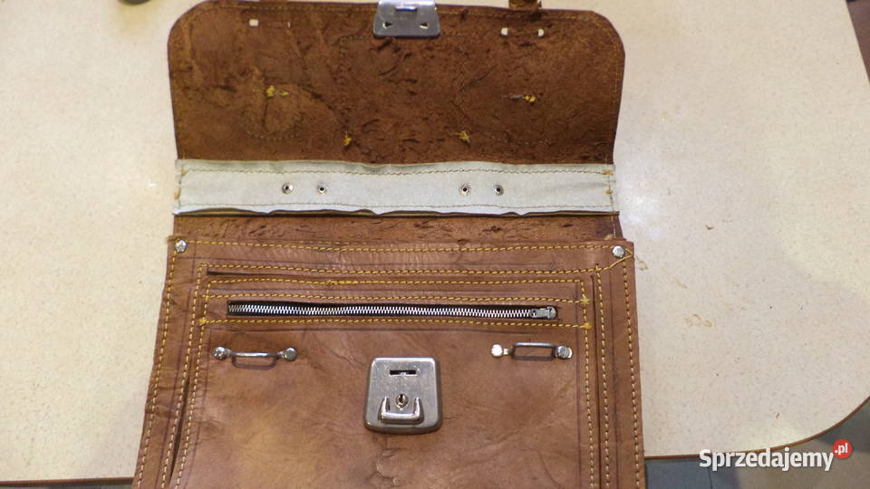 Torba aktówka vintage skórzana z prl 31x22 Starogard Gdański sprzedam