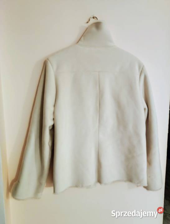 Kożuszek sztuczny biały damski prawdziwy