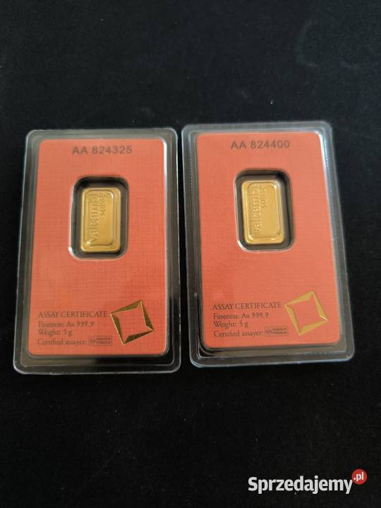 5 gram złota sztabka Valcambi Rzeszów