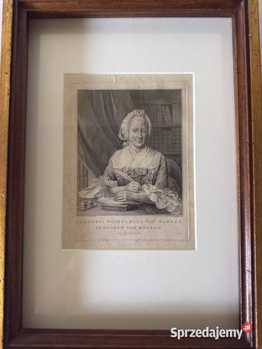 Antyczny Miedzioryt Portret Lucretia Wilhelmina Czerwionka-Leszczyny