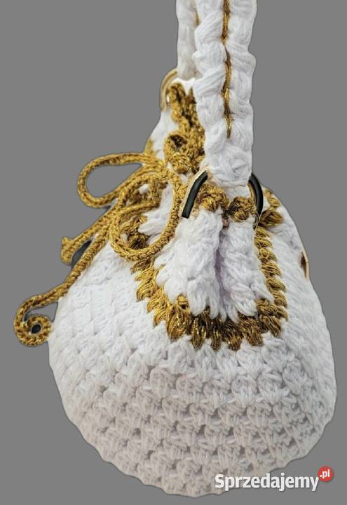 Torebka woreczek z kordonkahandmade małopolskie Krzywaczka