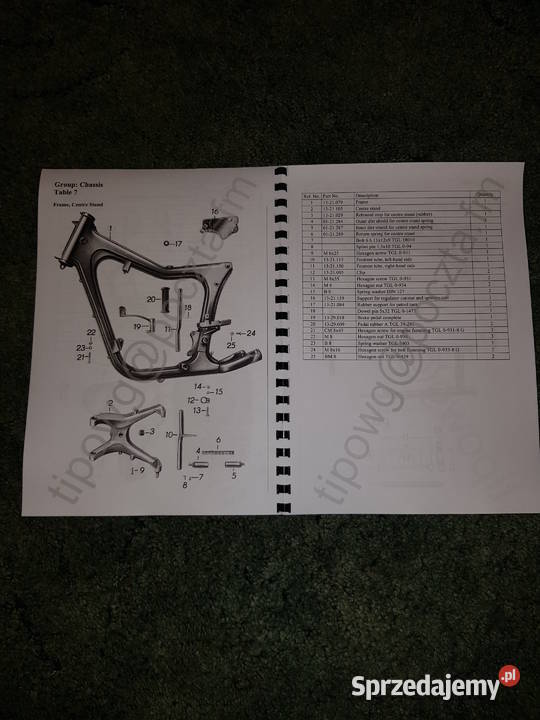 Katalog części MZ TROPHY ES 1252 ES 1502 Garwolin sprzedam
