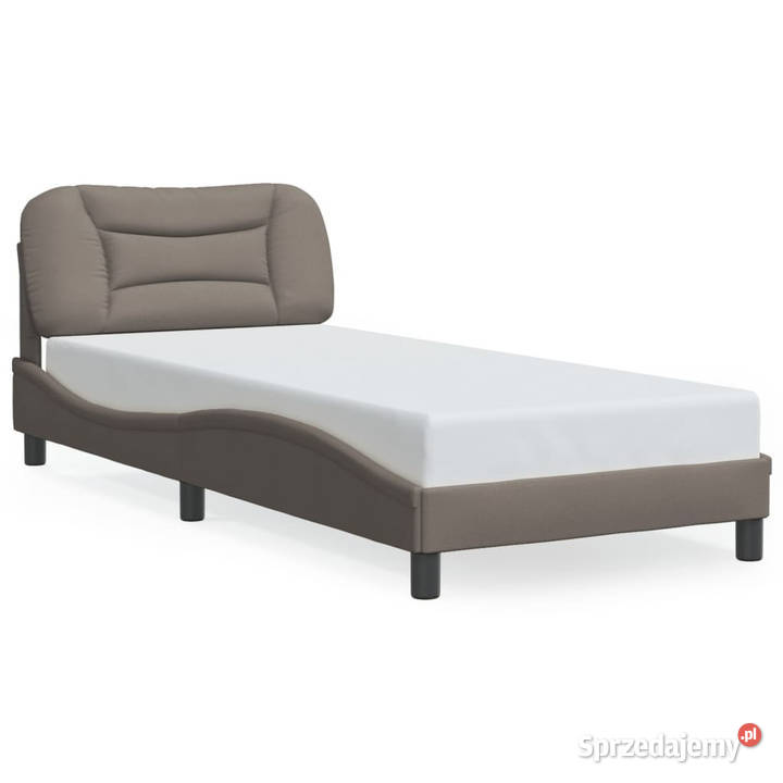 Rama łóżka z oświetleniem LED taupe tkanina 85cm