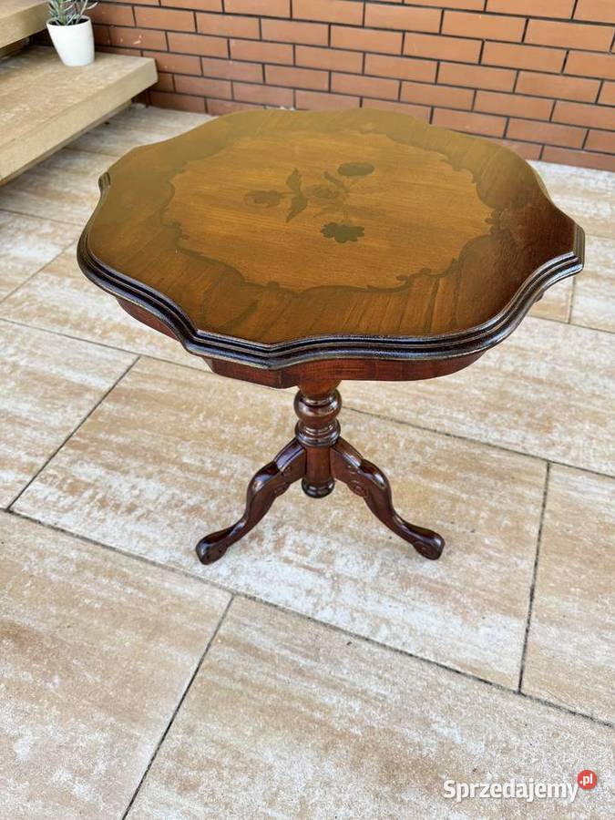Stolik stylowy kawowy okolicznościowy z intarsją Warszawa