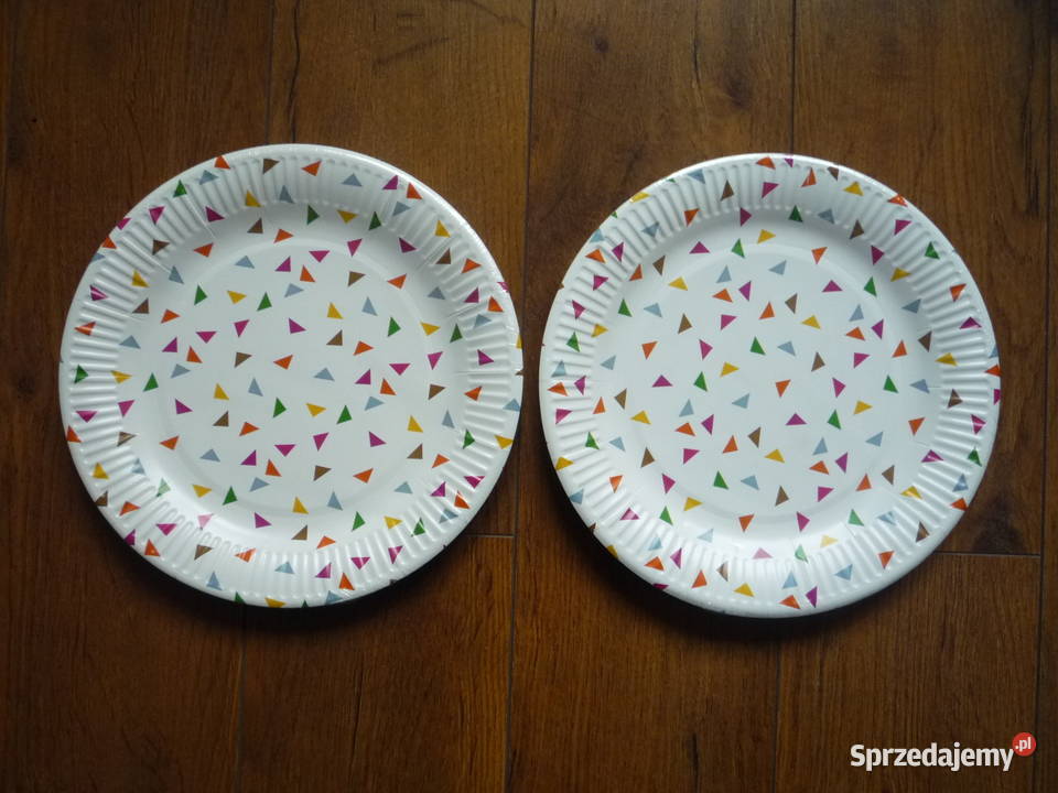 16 sztuk Talerze Papierowe kolorowe Bal Urodziny wielokolorowy Szczecin