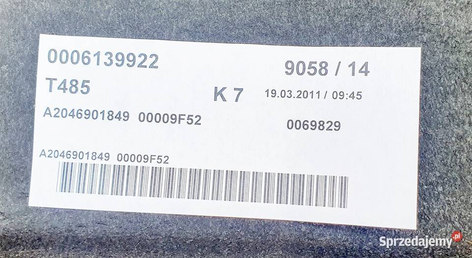MERCEDESBENZ C W204 SEDAN PÓŁKA TYLNA BAGAŻNIKA półki tylne mazowieckie