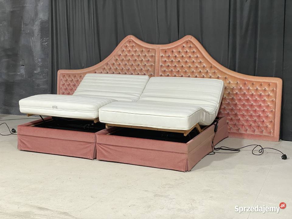 Łóżko z tapicerowanym zagłówkiem stelaże elektr Gryfice