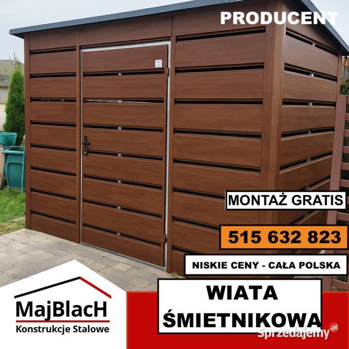 Grafitowy Garaż Blaszany Dwuspadowy Duża Hala kujawsko-pomorskie Lipno