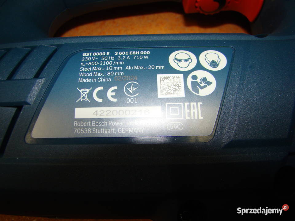 Wyrzynarka sztychowa BOSCH GST 8000 E Ref 0 601 Bielsko-Biała sprzedam