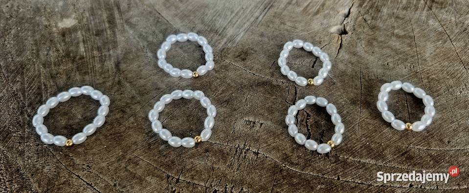 Nowy pierścionek perełki i stal chirurgiczna Gdańsk sprzedam