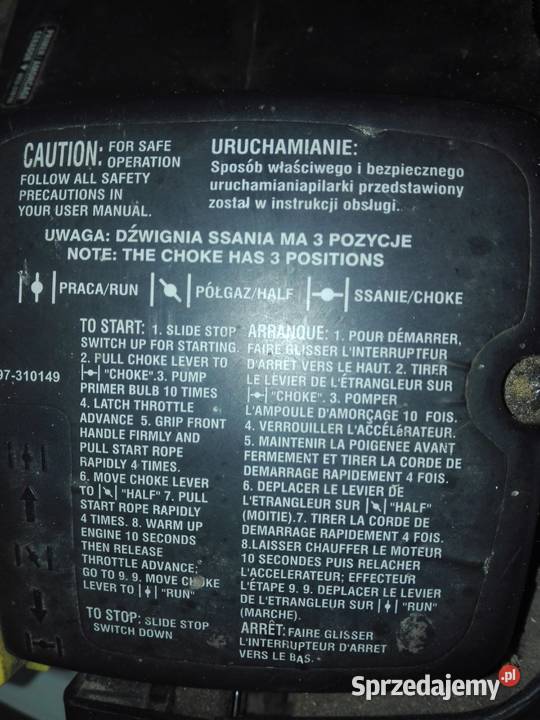 Pilarka spalinowa Talon 38cc uszkodzona