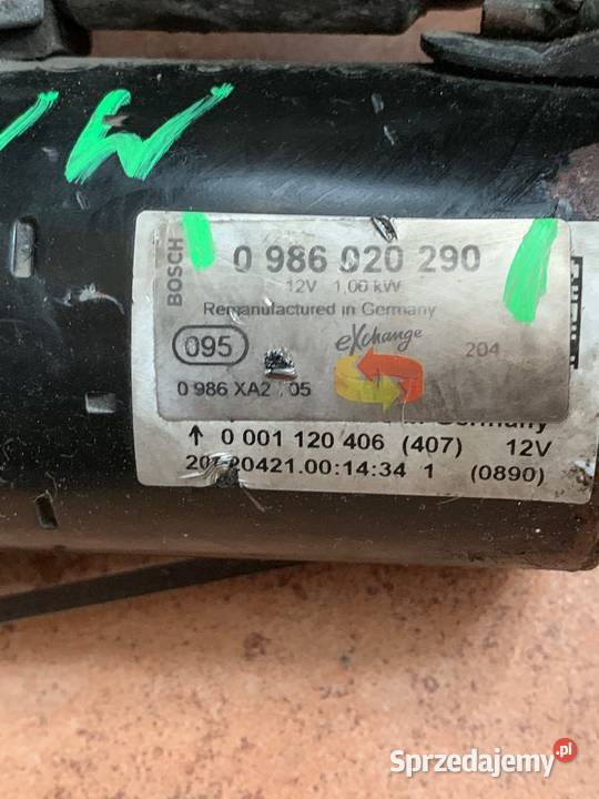 Rozrusznik VW 0986020290 wiele modeli Układ elektryczny Margonin sprzedam