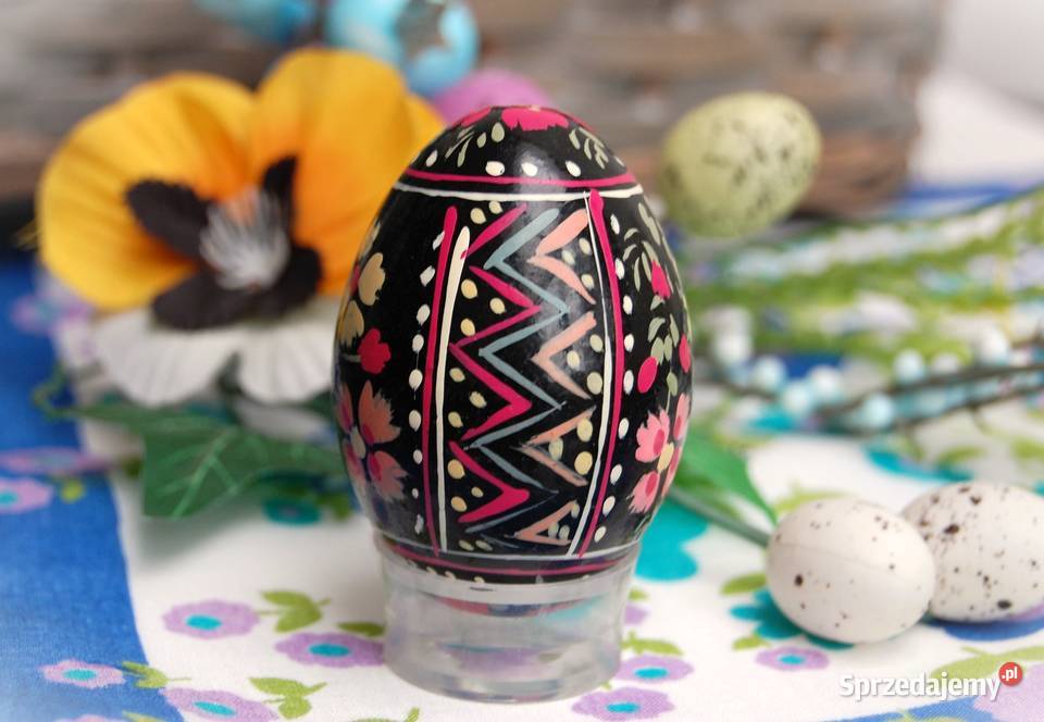 Stara pisanka drewniana ręcznie malowana Rosja lubelskie Lublin