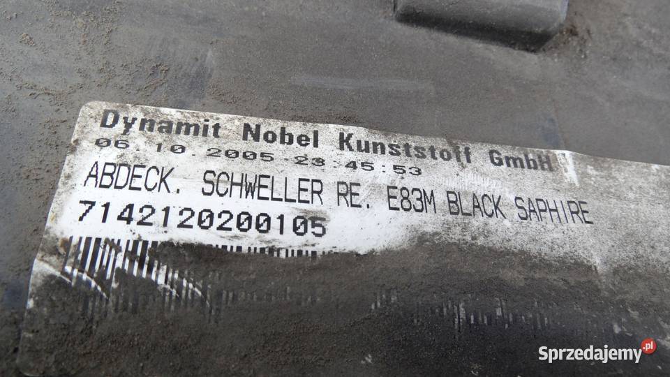 BMW X3 E83 30 D 06r nakładka progu prawa