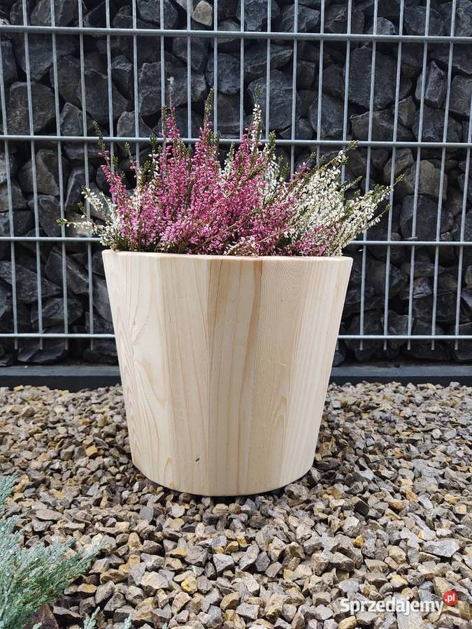 Donica drewniana sosnowa ŚREDNIA donica ogrodowa Kalety
