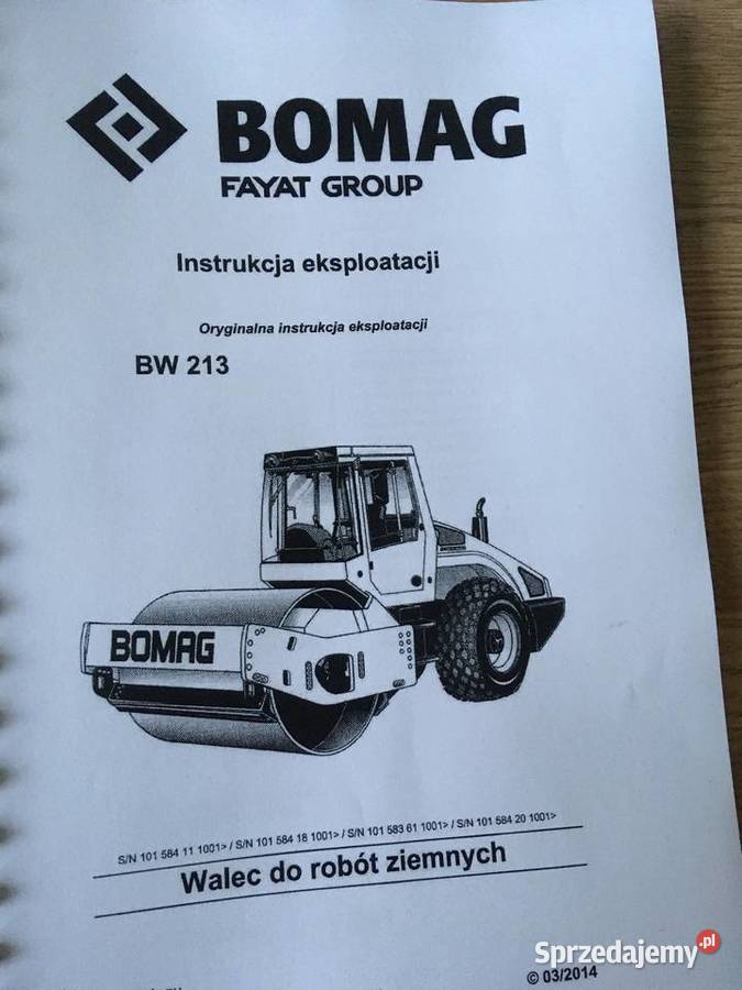 dtr instrukcja obsługi walec bomag bw 213 i iNNE zachodniopomorskie Szczecin