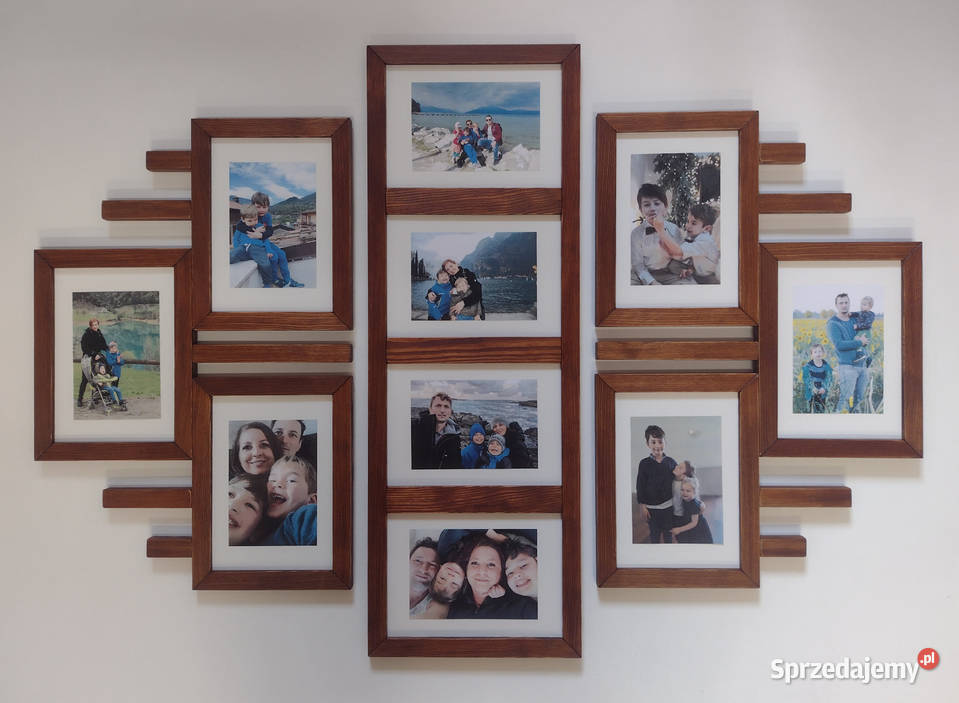 Drewniana Multirama Ramka na 10 zdjęć 15X21 Kraków