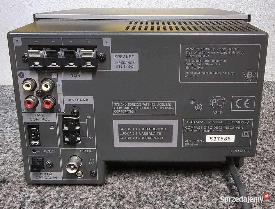 Wieża stereo Sony DHCMD373 MiniDisc Wysyłka Wieże i miniwieże sprzedam