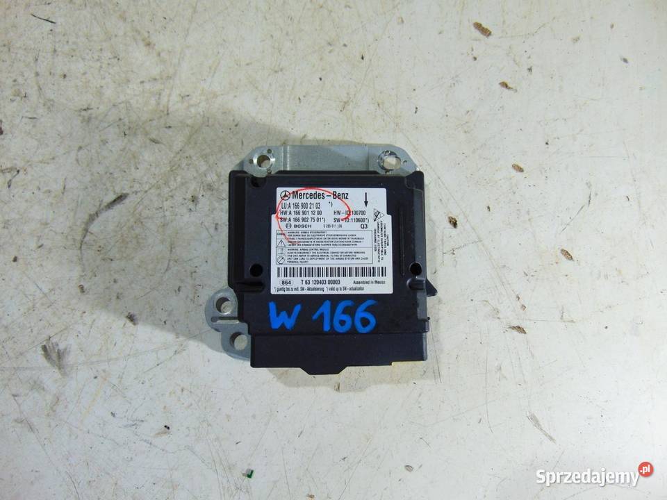 SENSOR AIR BAG AIRBAG ML W166 A1669002103 Komputery