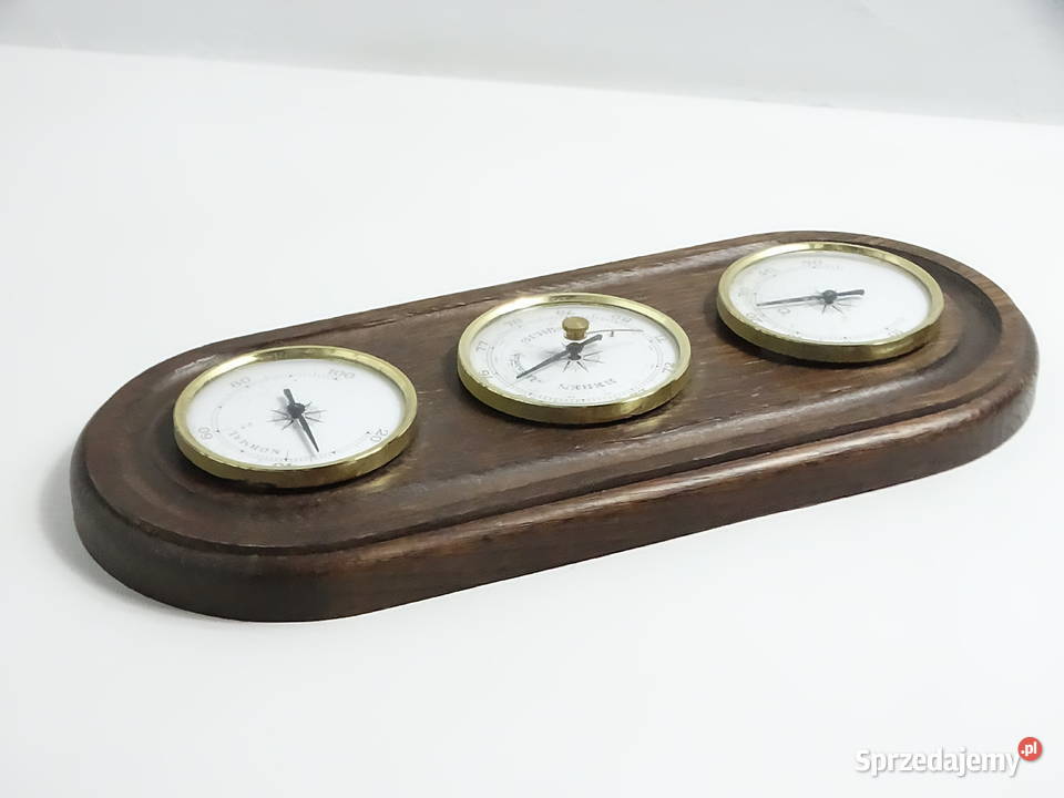 Stylowa Stacja Pogody Vintage Barometr Termometr Biłgoraj