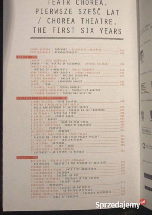 Teatr Chorea katalog 2010 Warszawa sprzedam