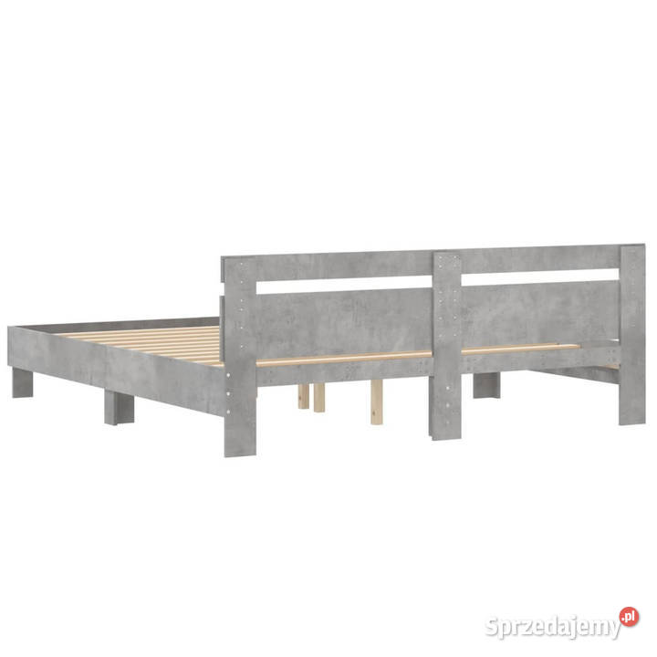 Rama łóżka z wezgłowiem szarość betonu 160x200 mazowieckie Warszawa