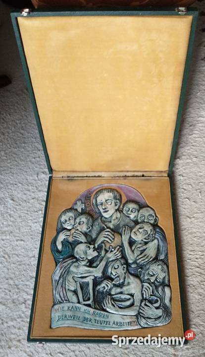 Płaskorzeźba malowana olejnie Karla Obleitnera Krotoszyn