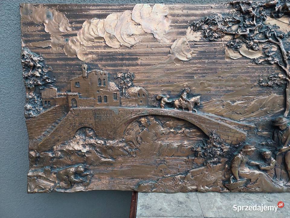 94 obraz relief dekoracyjny scenka rodzajowa Tczew