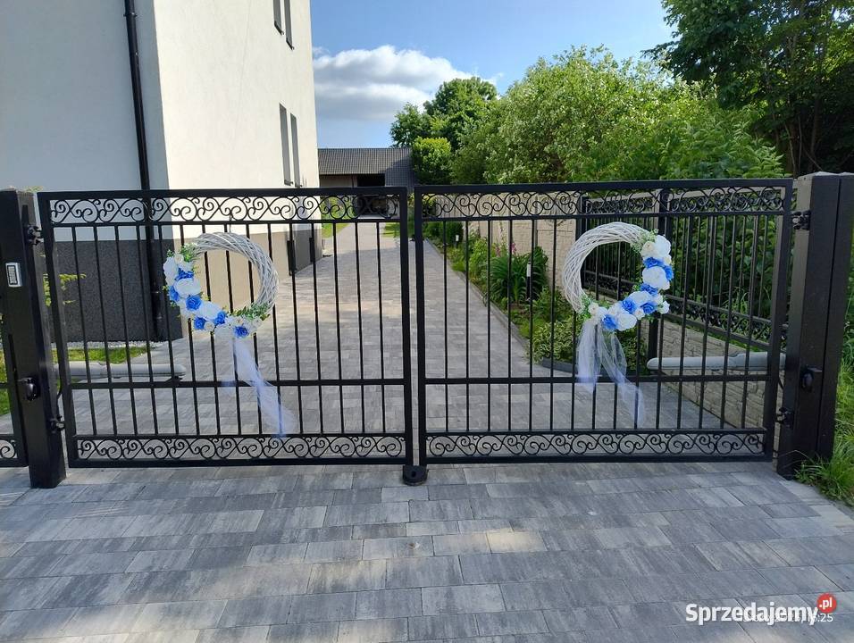 Wianki ślubne niebieskie śląskie