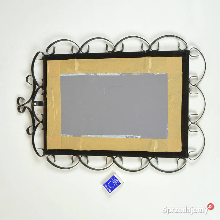 Prostokątne lustro z metaloplastyki Niemcy lata Warszawa